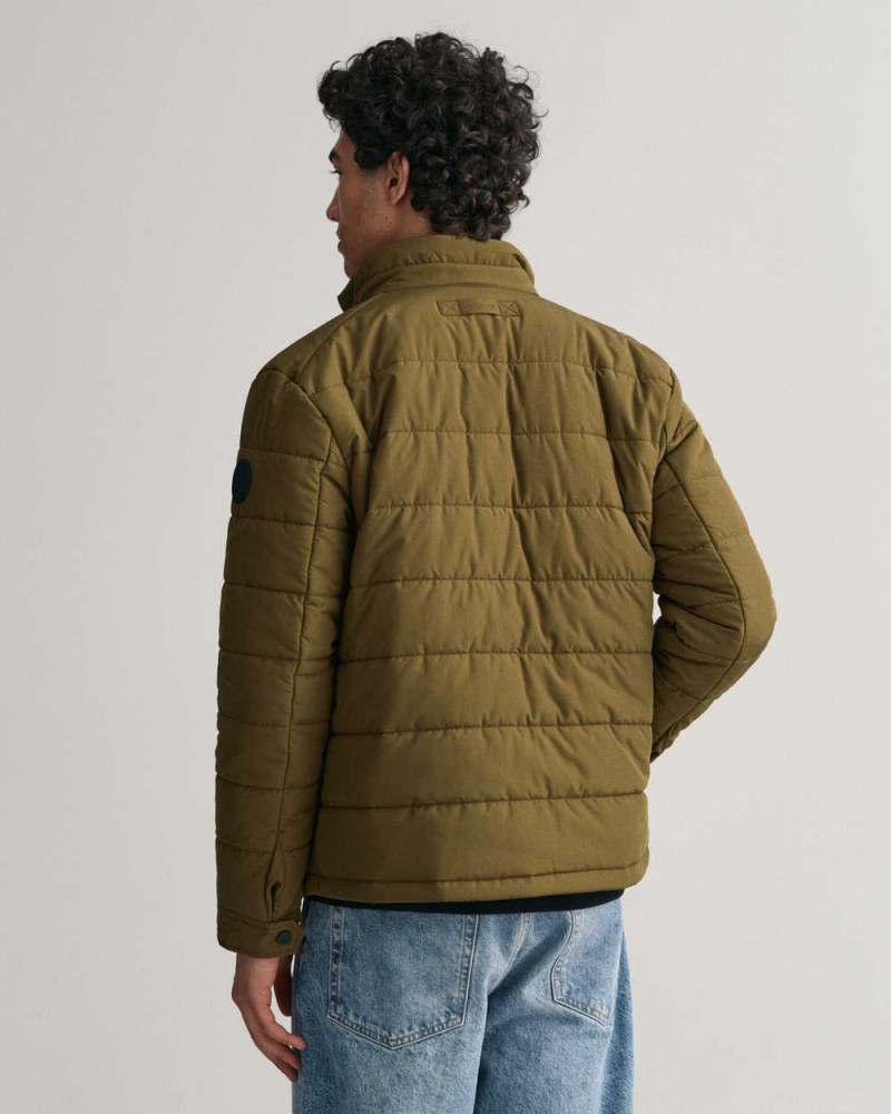 Gant Channel Quilted Men's Jackets Dark Cactus | CHORV-0569