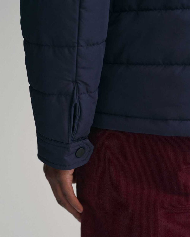 Gant Channel Quilted Men's Jackets Evening Blue | GDKBJ-7518