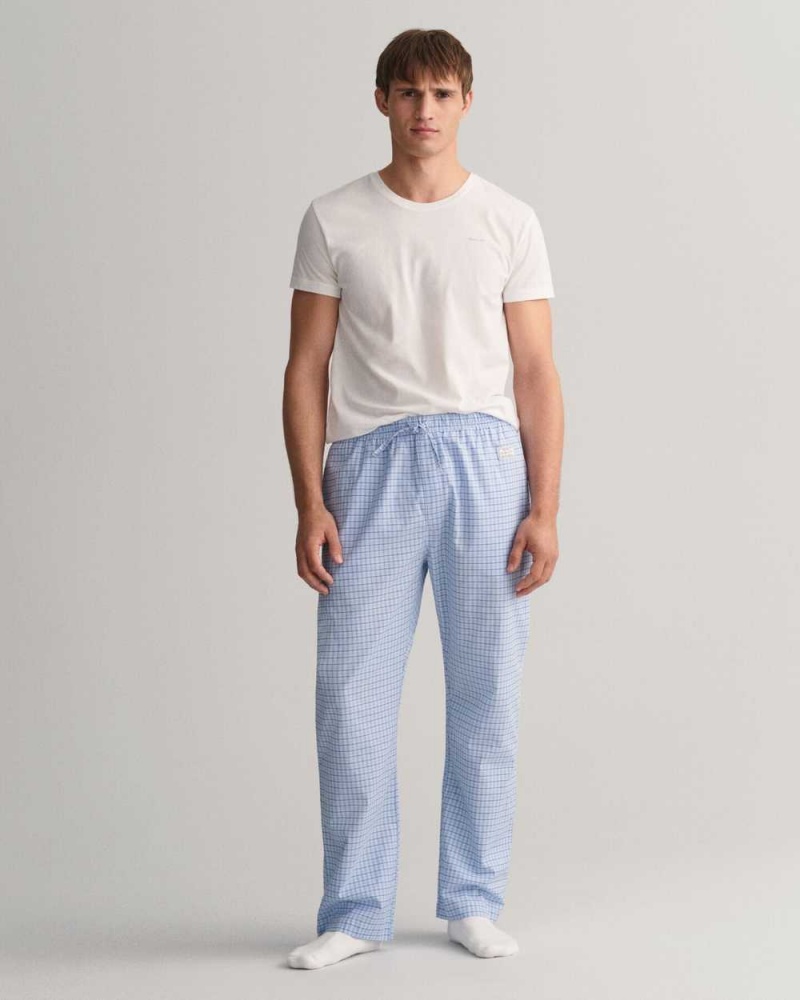 Gant Checked Men's Pajamas Capri Blue | FEJIM-7401