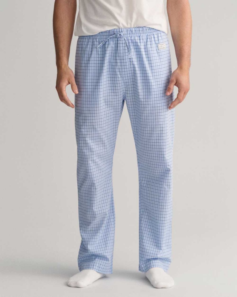 Gant Checked Men's Pajamas Capri Blue | FEJIM-7401