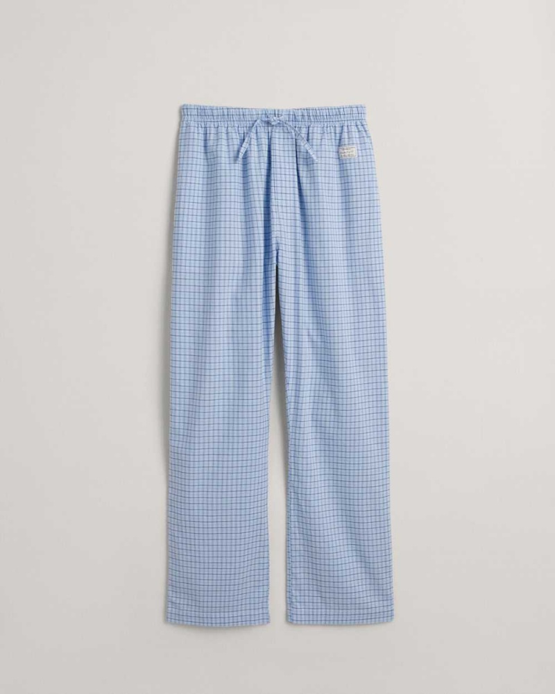 Gant Checked Men\'s Pajamas Capri Blue | FEJIM-7401