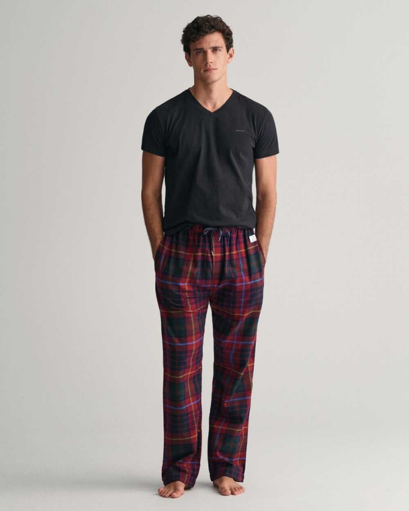 Gant Checked Men's Pajamas Plumped Red | FLUOZ-8521