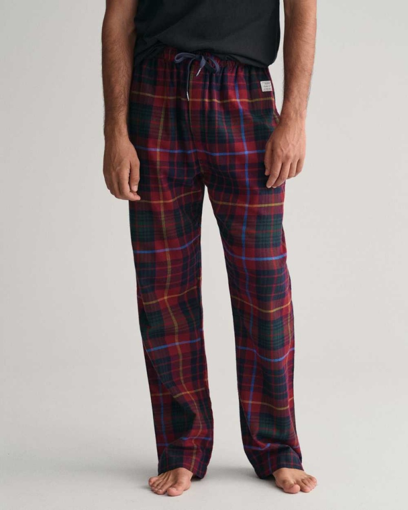 Gant Checked Men's Pajamas Plumped Red | FLUOZ-8521