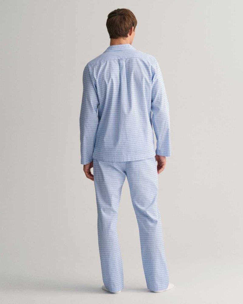 Gant Checked Set Men's Pajamas Capri Blue | TSRXZ-1685