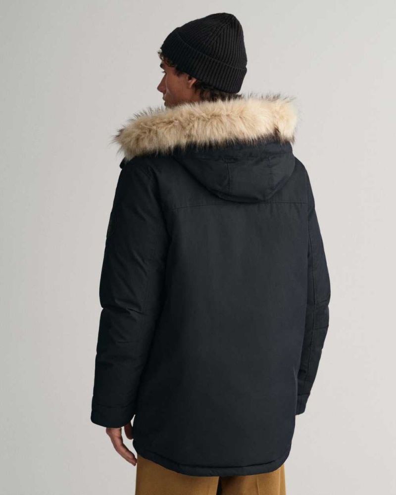 Gant Classic Winter Men's Coats Black | DGUOS-4682