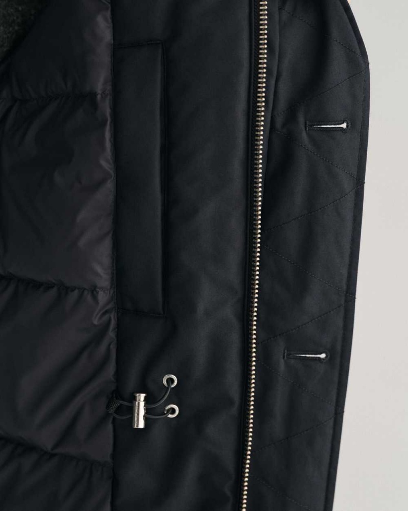 Gant Classic Winter Men's Coats Black | DGUOS-4682