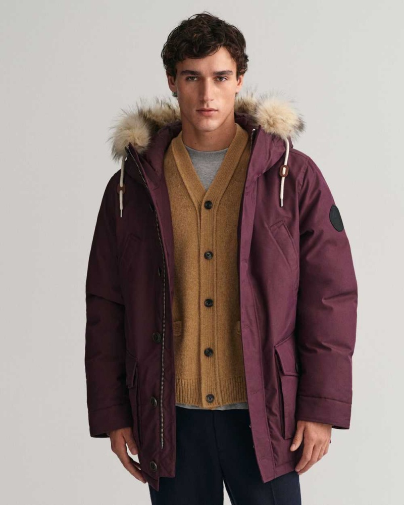 Gant Classic Winter Men\'s Coats Dark Red Brown | RPFAB-1982