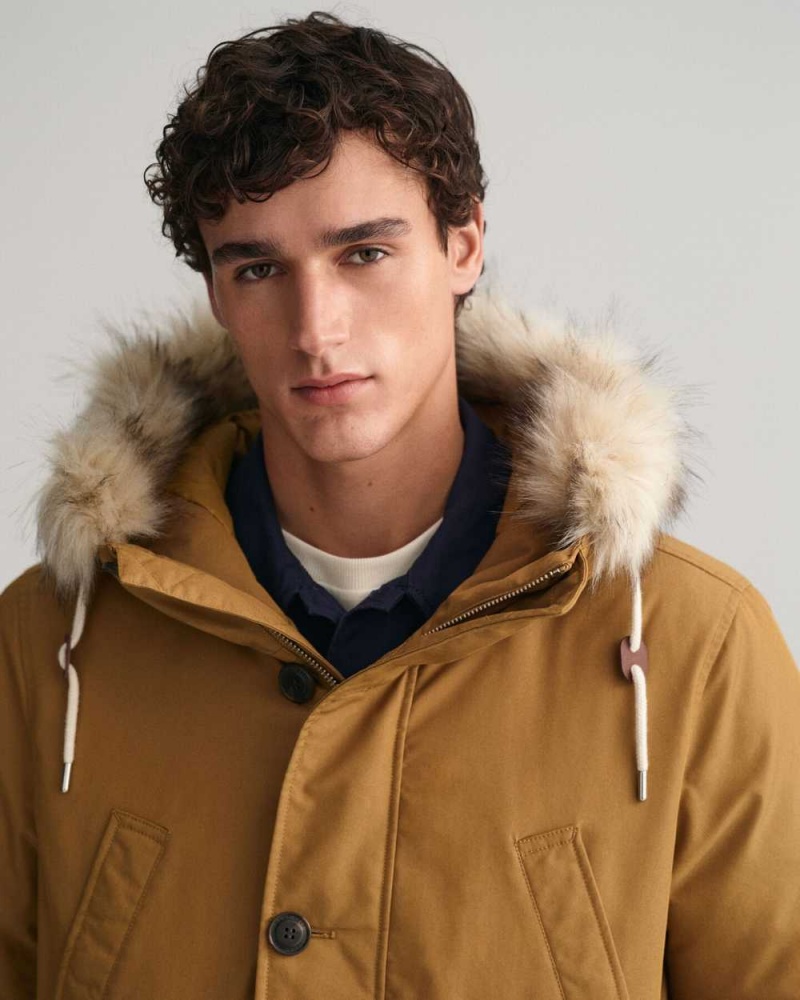 Gant Classic Winter Men's Coats Mustard Beige | LKSMQ-2018