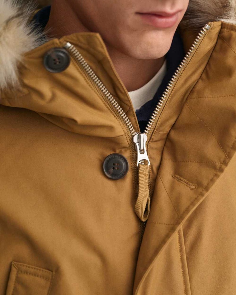 Gant Classic Winter Men's Coats Mustard Beige | LKSMQ-2018