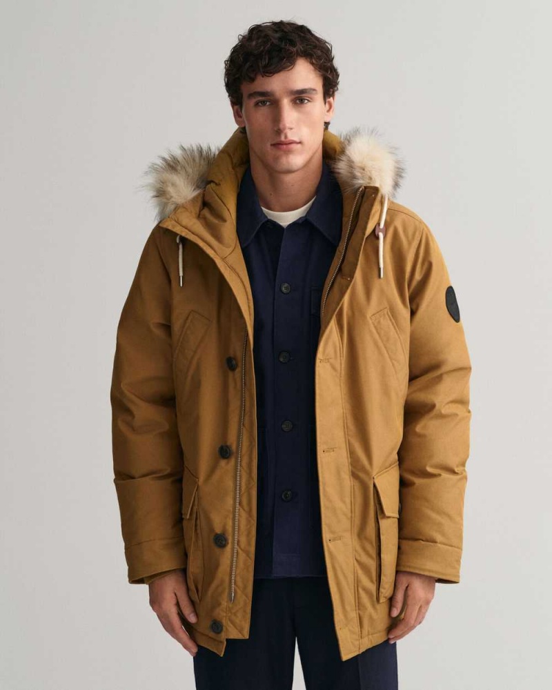 Gant Classic Winter Men's Coats Mustard Beige | LKSMQ-2018