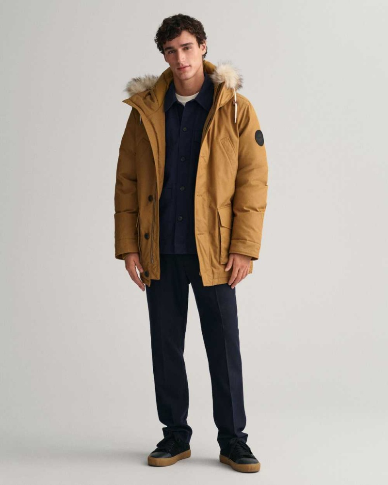 Gant Classic Winter Men's Coats Mustard Beige | LKSMQ-2018