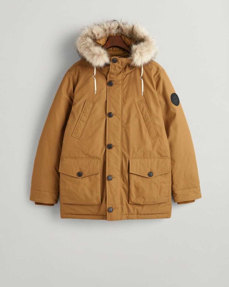 Gant Classic Winter Men's Coats Mustard Beige | LKSMQ-2018