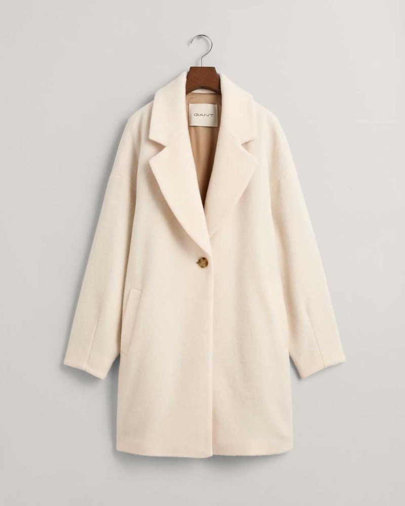 Gant Cocoon Women's Coats Cream | SVGWY-6582