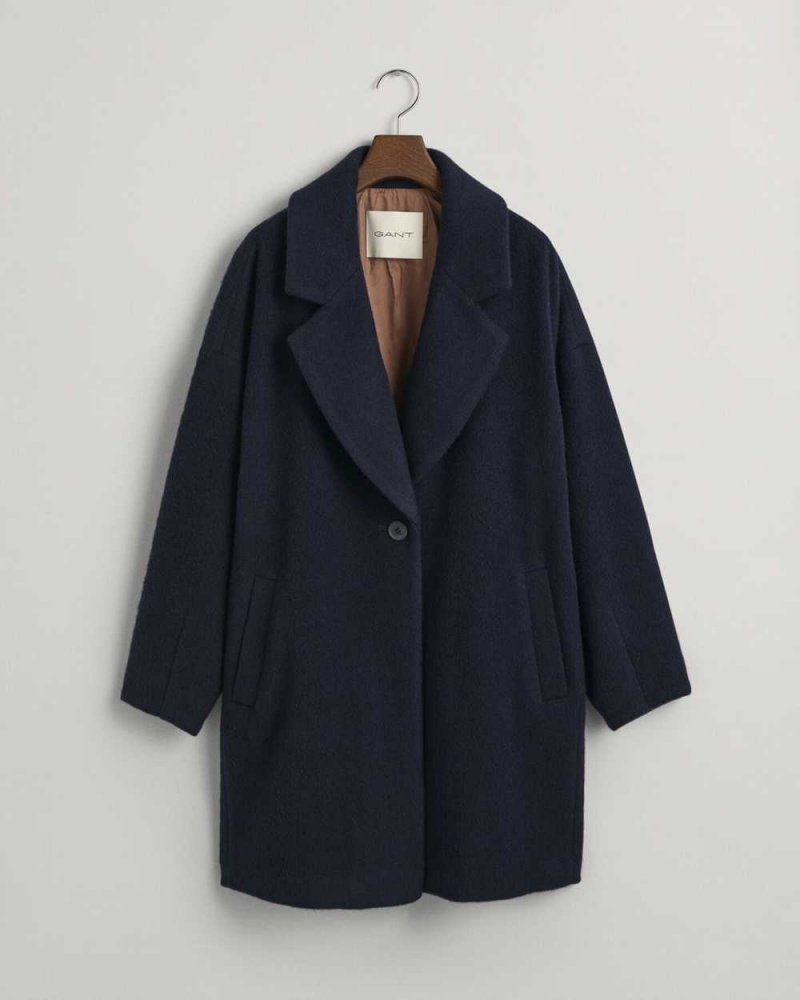 Gant Cocoon Women's Coats Evening Blue | GHICX-1987