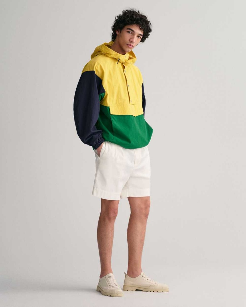 Gant Color Blocked Anorak Men's Jackets Parchment Yellow | QTIYC-0938