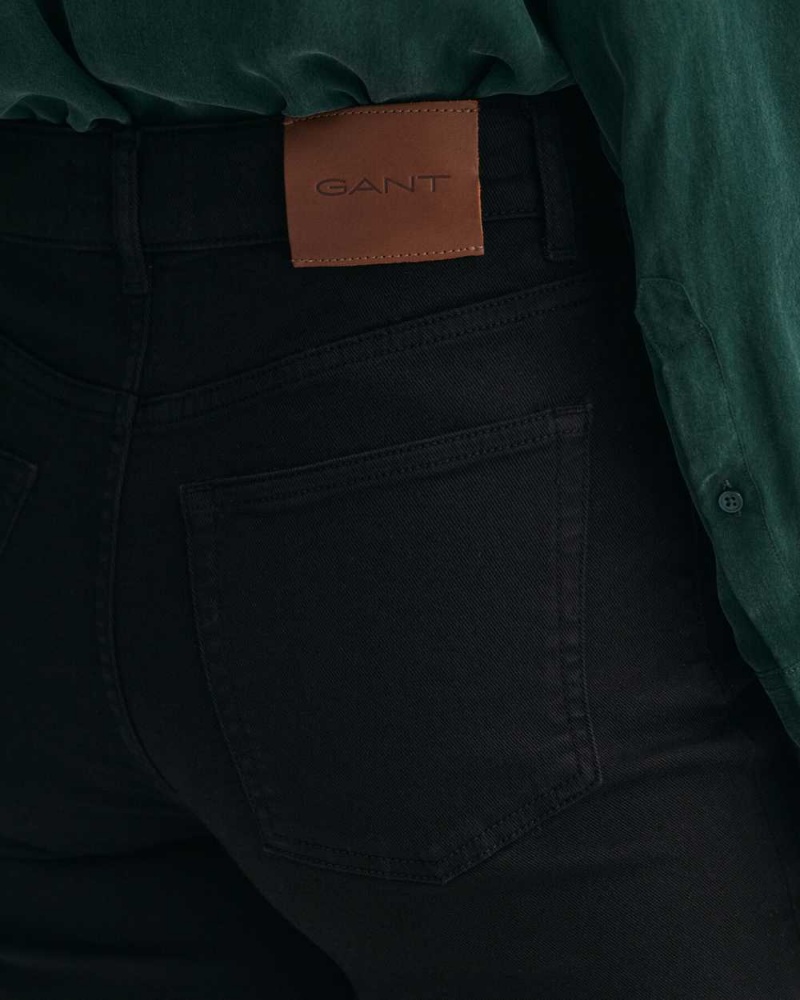 Gant Colored Flare Women's Jeans Ebony Black | JDYRV-7163