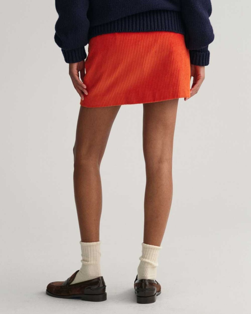 Gant Corduroy Mini Women's Skirts Pumpkin Orange | WRUZF-1208