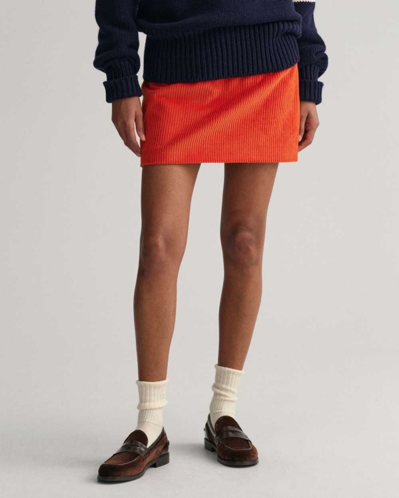 Gant Corduroy Mini Women's Skirts Pumpkin Orange | WRUZF-1208