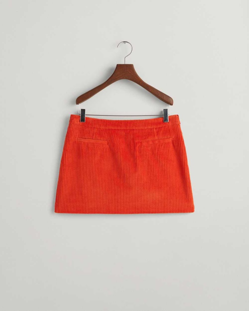 Gant Corduroy Mini Women's Skirts Pumpkin Orange | WRUZF-1208