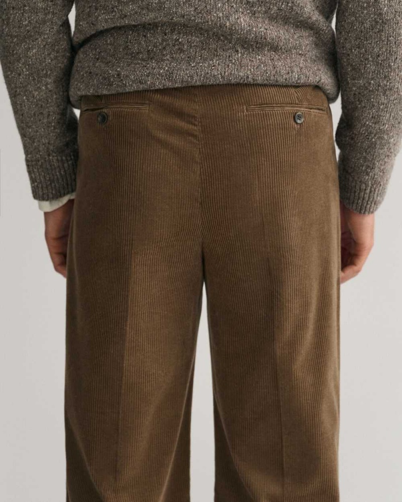 Gant Corduroy Suit Men's Pants Desert Brown | JVTGM-8402