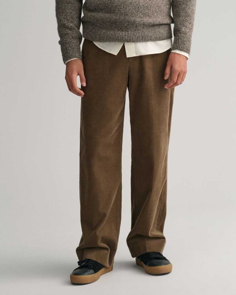 Gant Corduroy Suit Men's Pants Desert Brown | JVTGM-8402