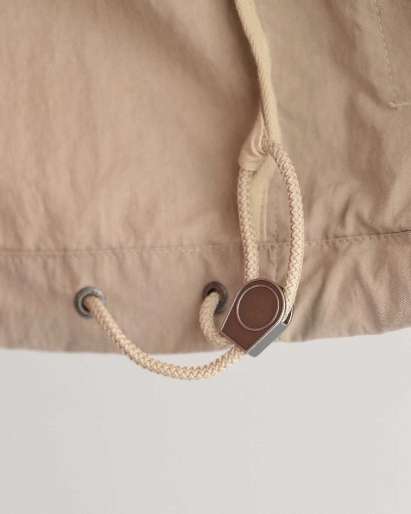 Gant Cotton Windbreaker Men's Jackets Concrete Beige | PUAEH-7659