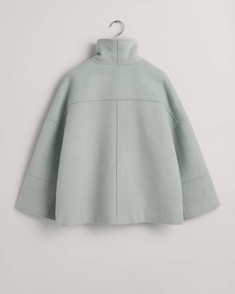 Gant Cropped Wool Women's Jackets Dusty Turquoise | CTRPD-2153