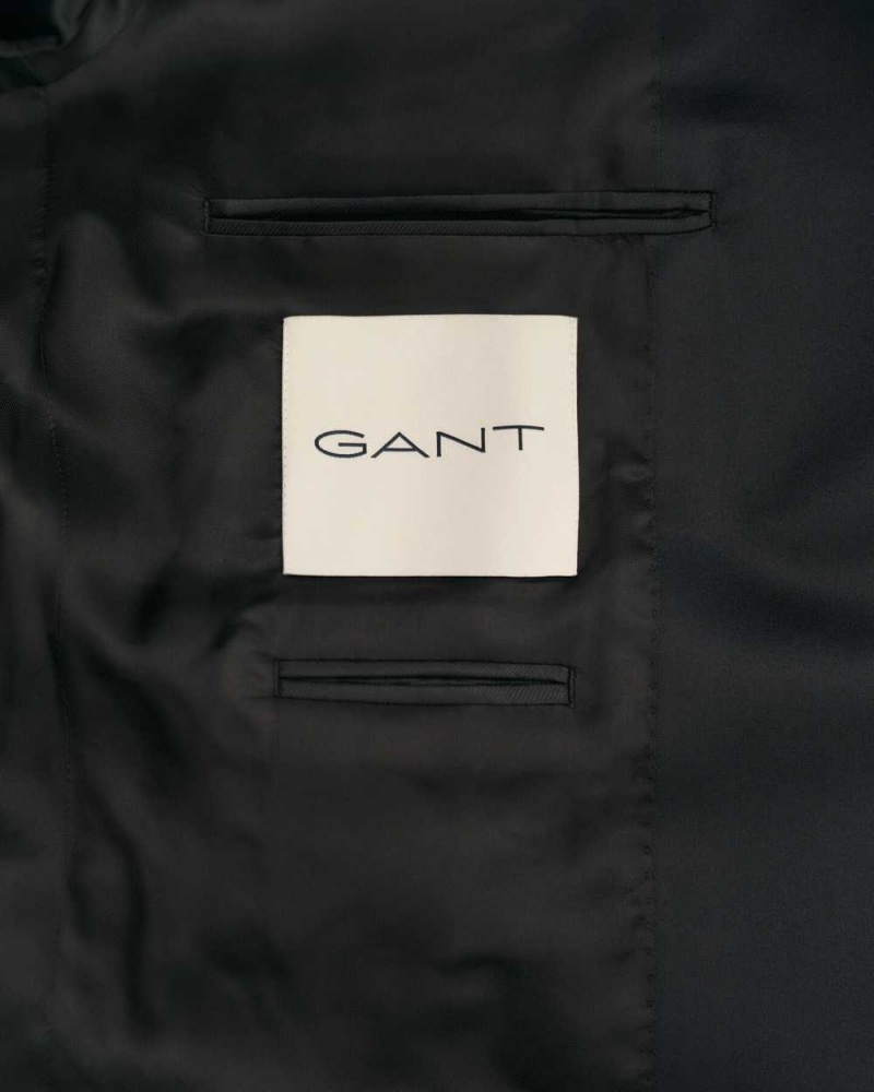 Gant Double-Breasted Tuxedo Suit Men's Blazer Black | EQZMX-0648