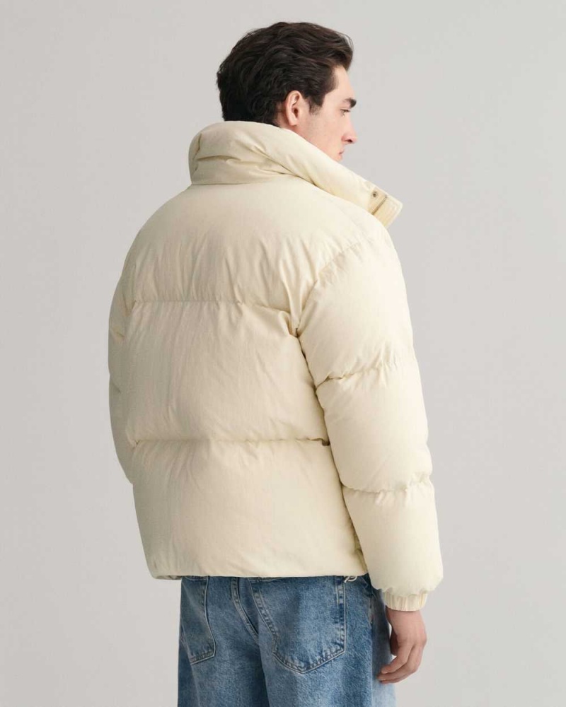 Gant Down Puffer Men's Jackets Cream | FCLOS-6420