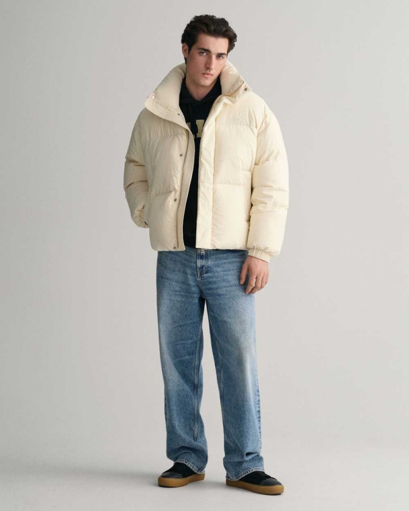 Gant Down Puffer Men's Jackets Cream | FCLOS-6420