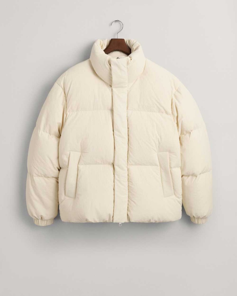 Gant Down Puffer Men's Jackets Cream | FCLOS-6420