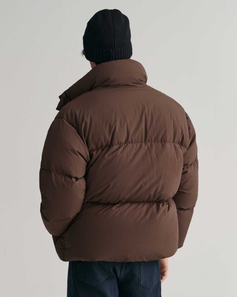 Gant Down Puffer Men's Jackets Rich Brown | ORGLD-6192