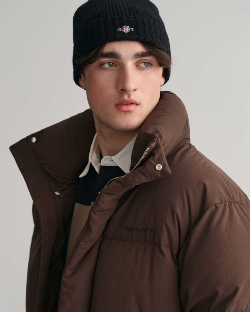 Gant Down Puffer Men's Jackets Rich Brown | ORGLD-6192