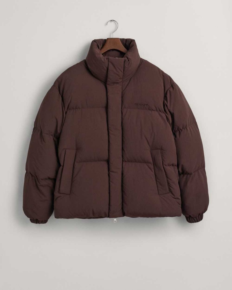 Gant Down Puffer Men's Jackets Rich Brown | ORGLD-6192