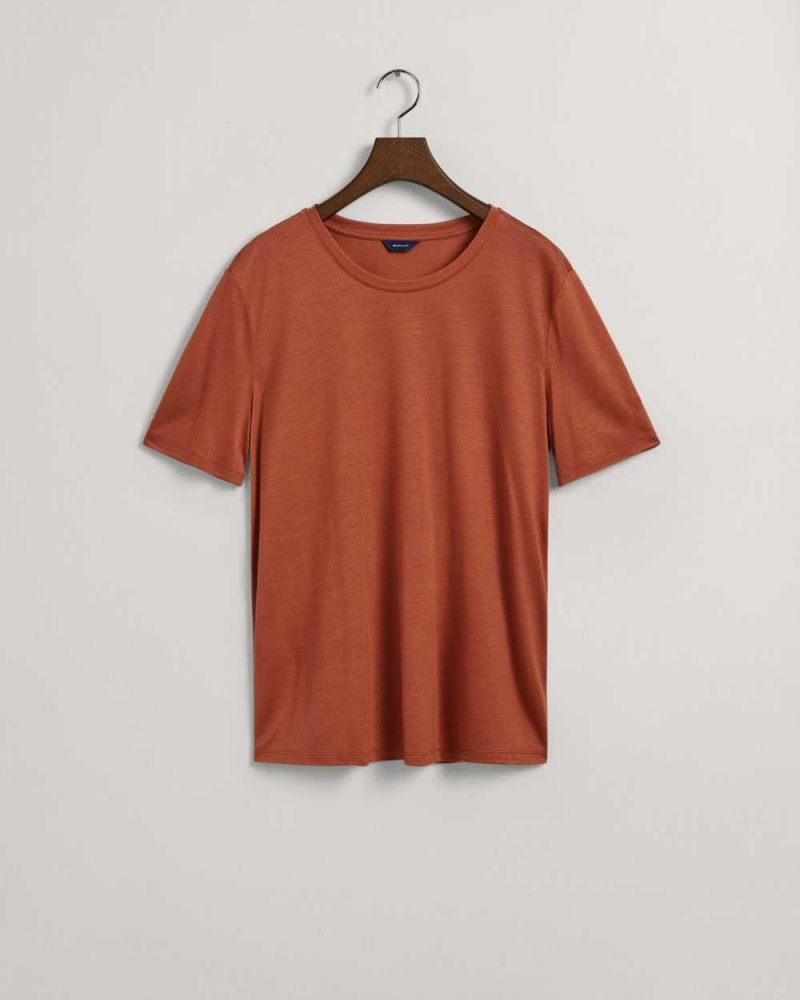 Gant Draped Women's T-Shirt Light Copper | QICZU-5243