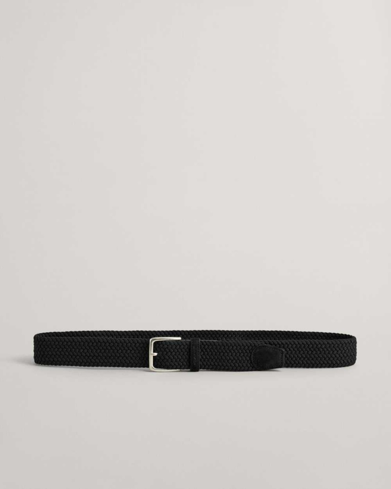 Gant Elastic Braided Men's Belts Black | SXHPG-1502