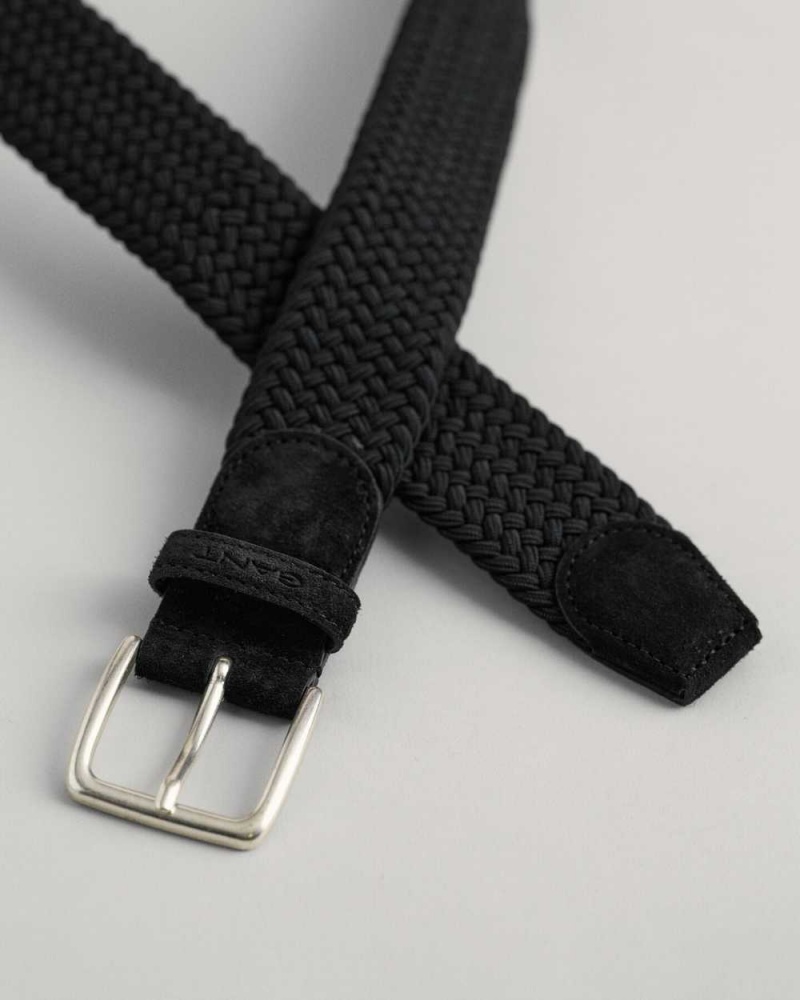 Gant Elastic Braided Men's Belts Black | SXHPG-1502