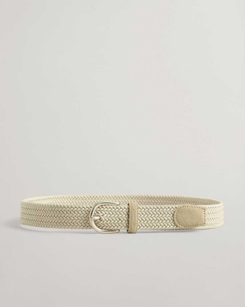 Gant Elastic Braided Women\'s Belts Cream | NBFCM-5413