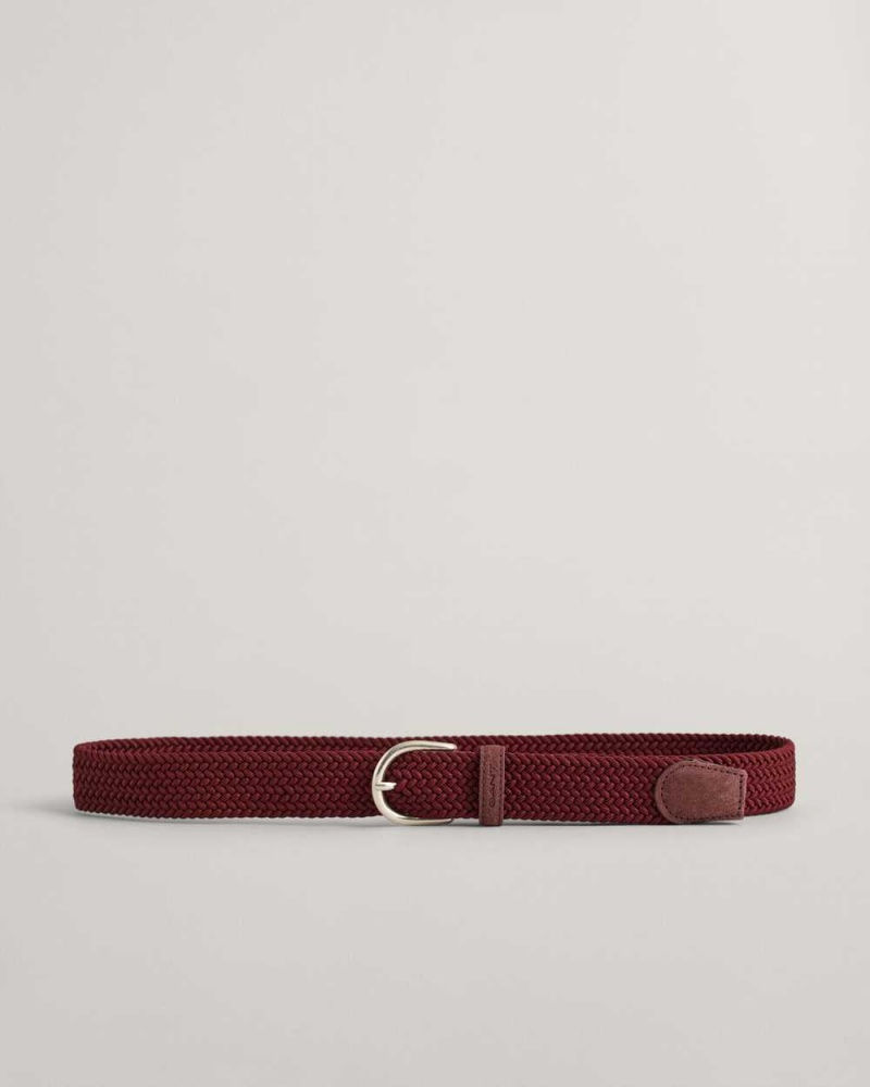 Gant Elastic Braided Women's Belts Plumped Red | NUSXB-4971