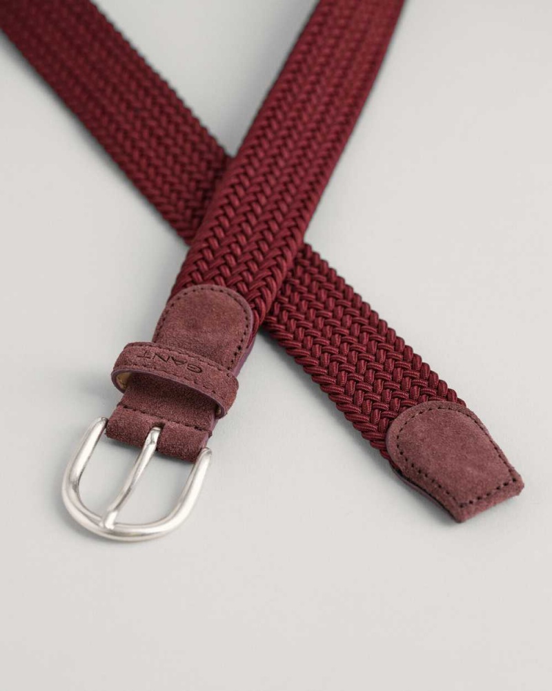 Gant Elastic Braided Women's Belts Plumped Red | NUSXB-4971