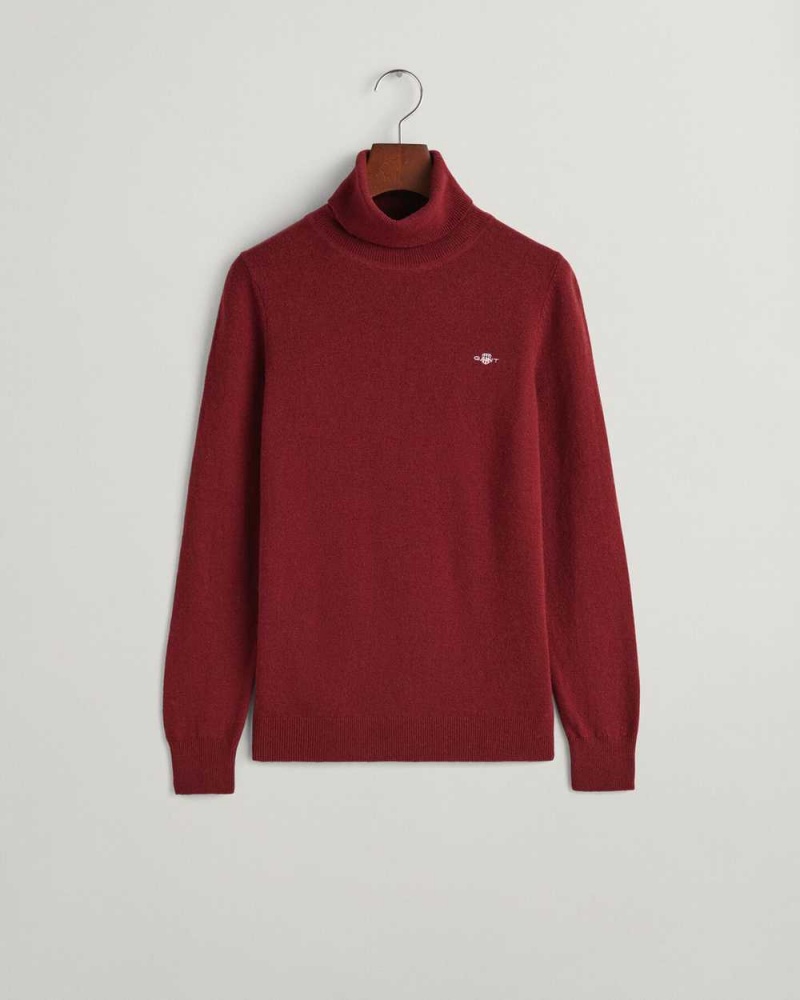 Gant Extra Fine Turtleneck Women's Sweater Plumped Red | TQDGA-8726