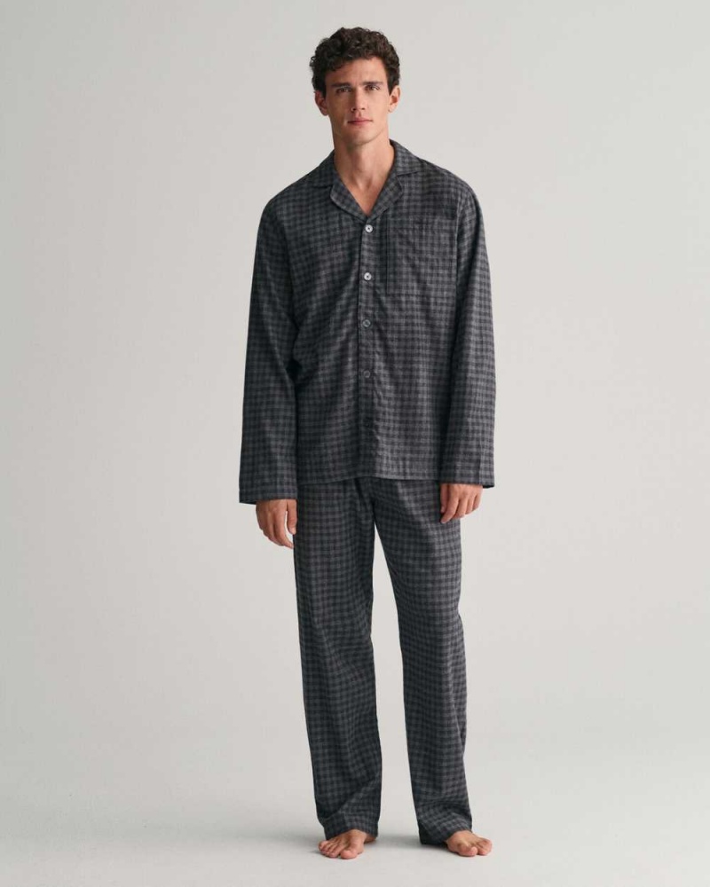 Gant Flannel Gift Box Men's Pajamas Dark Grey Melange | XQRUN-4890