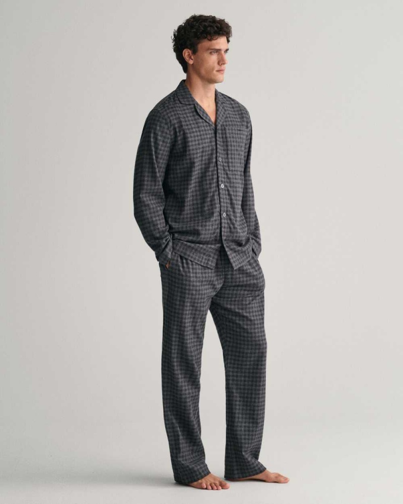 Gant Flannel Gift Box Men's Pajamas Dark Grey Melange | XQRUN-4890