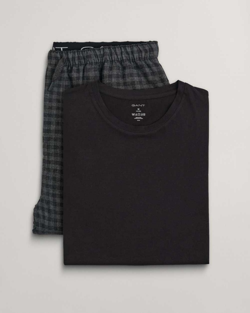 Gant Flannel Gift Box Men\'s Pajamas Dark Grey Melange | ENUOV-1693