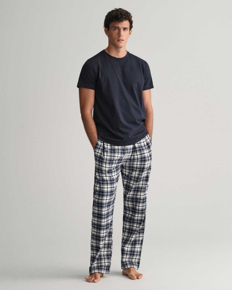 Gant Flannel Gift Box Men's Pajamas Evening Blue | JATEO-3802