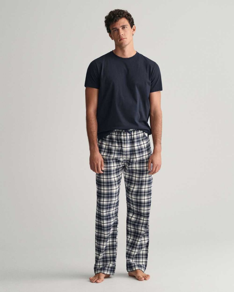 Gant Flannel Gift Box Men's Pajamas Evening Blue | JATEO-3802