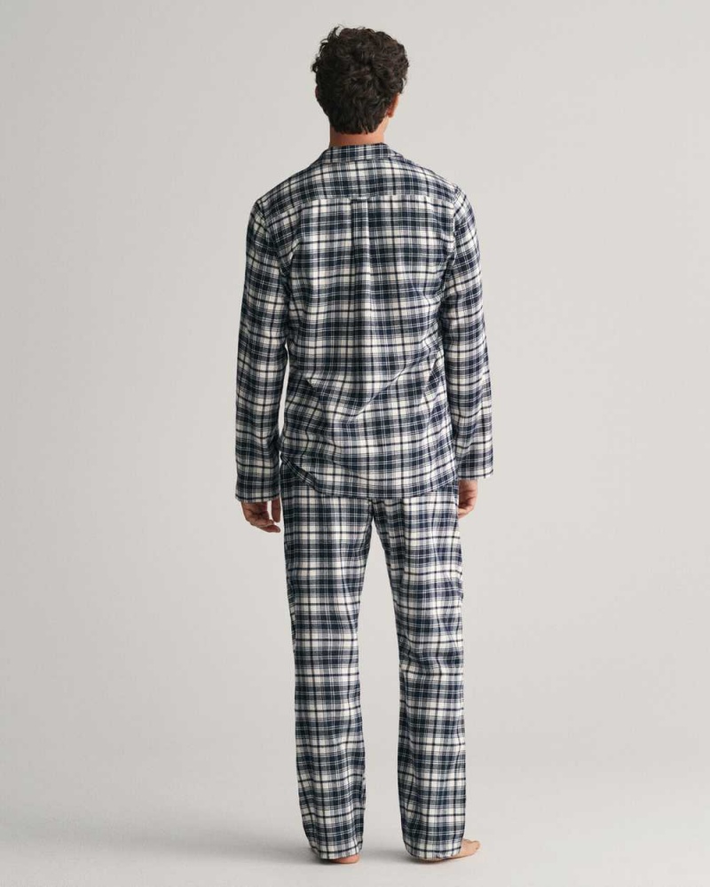 Gant Flannel Gift Box Men's Pajamas Evening Blue | JWIVX-1596