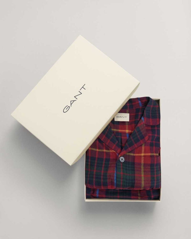 Gant Flannel Gift Box Men's Pajamas Plumped Red | VKTCL-2603