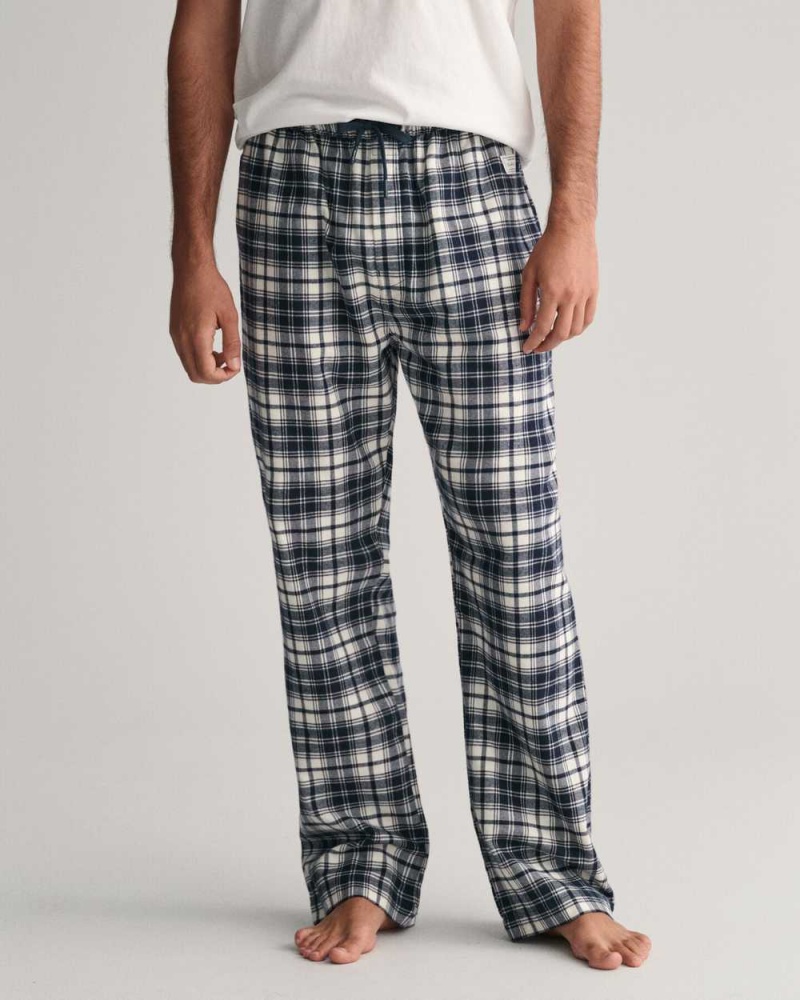 Gant Flannel Men's Pajamas Evening Blue | PSJEY-0415