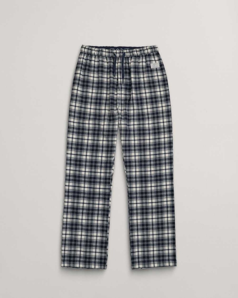 Gant Flannel Men\'s Pajamas Evening Blue | PSJEY-0415